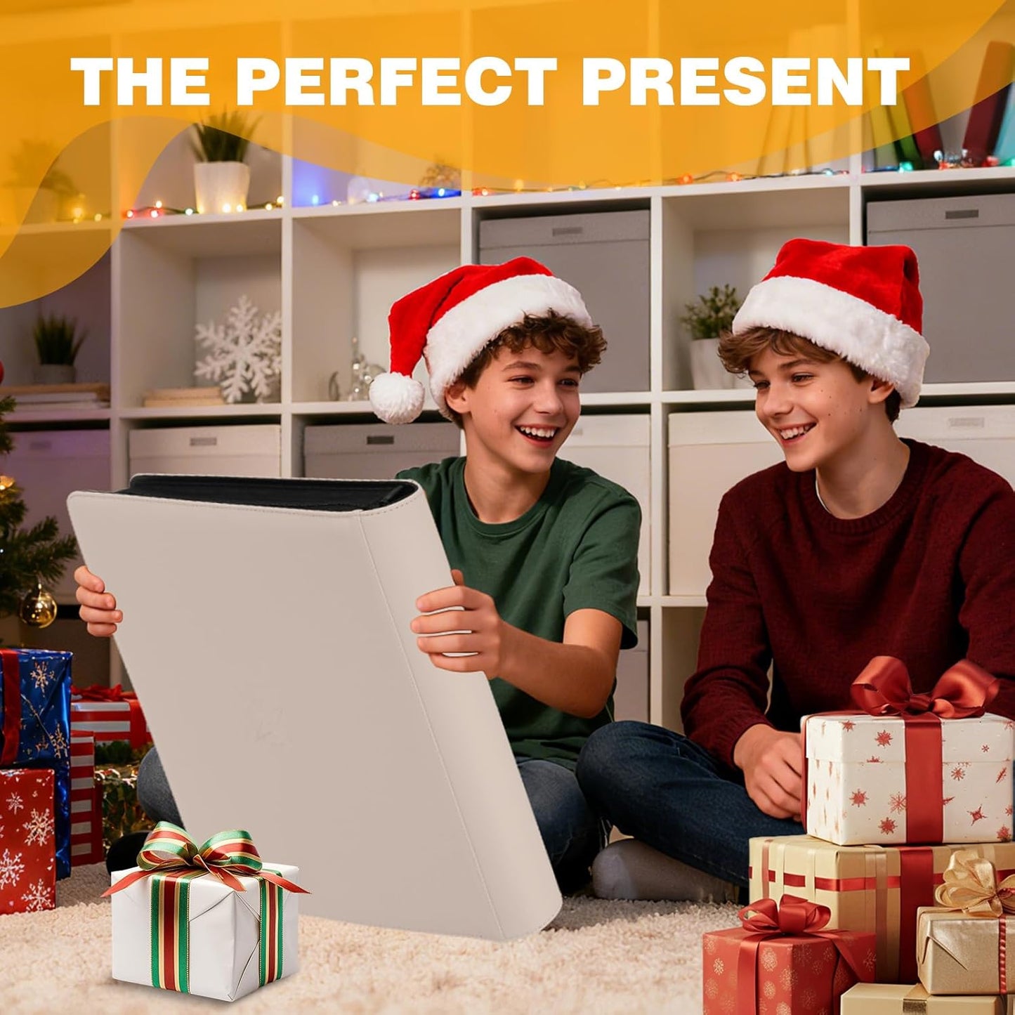 20-Pocket Card Binder, Trading Card Binder Holds 2000 Cards, Premium Zippered Trading Card Album Compatible with TCG, Game & Sports Cards (Ivory White)