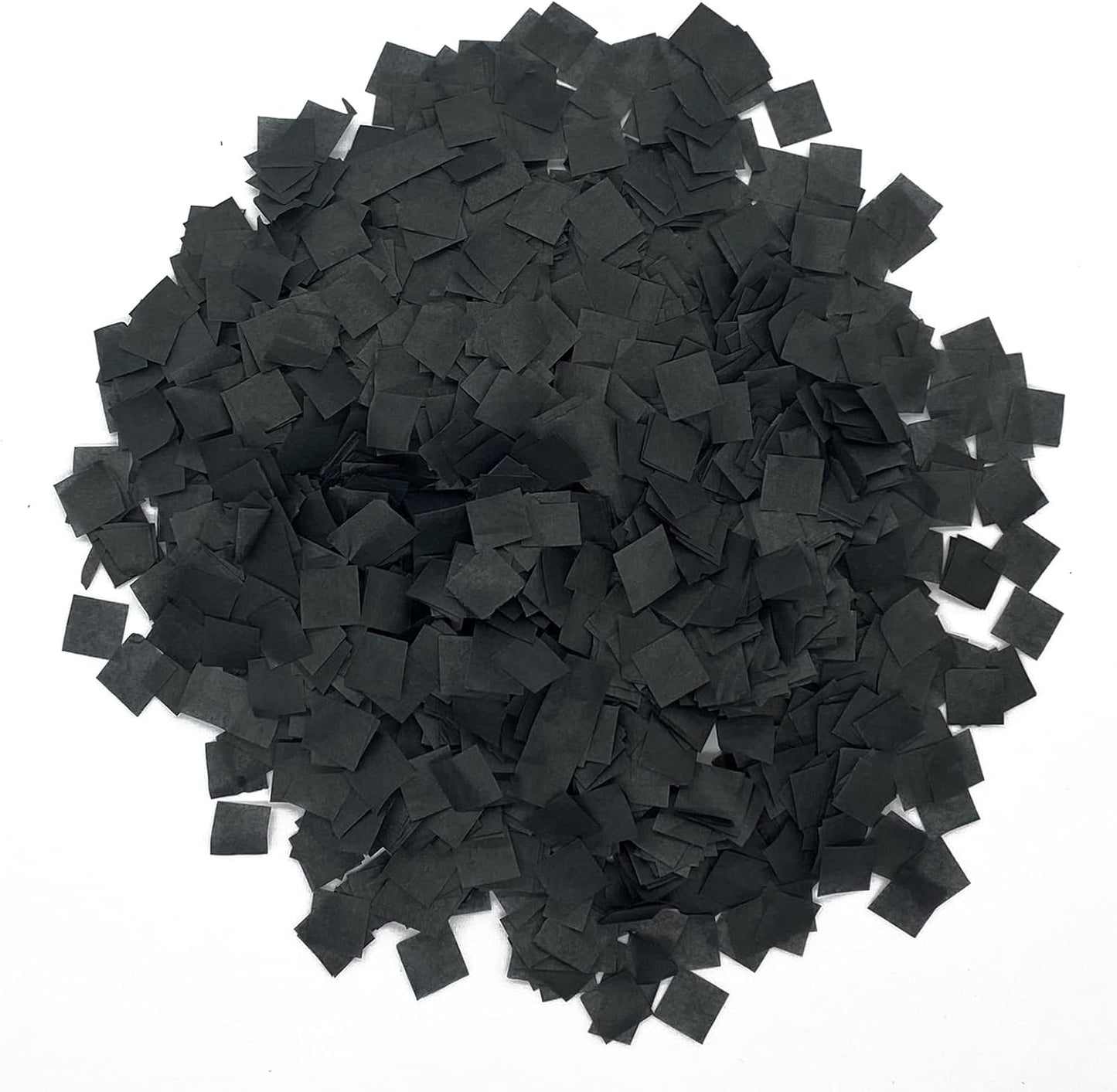 Biodegradable Tissue Confetti Squares, Black Color – Ultimate Confetti Fluttering Tissue Paper Squares for Confeti Cannon and Launcher Use, Table Decorations, and More (20 Handfuls per Bag, 1 lb)