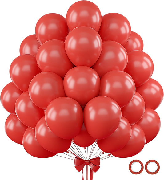 110pcs Red Balloons 12 Inch Bright Red Latex Balloon Garland Arch Kit for Birthday Baby Shower Anniversary Graduation Wedding Party Decorations