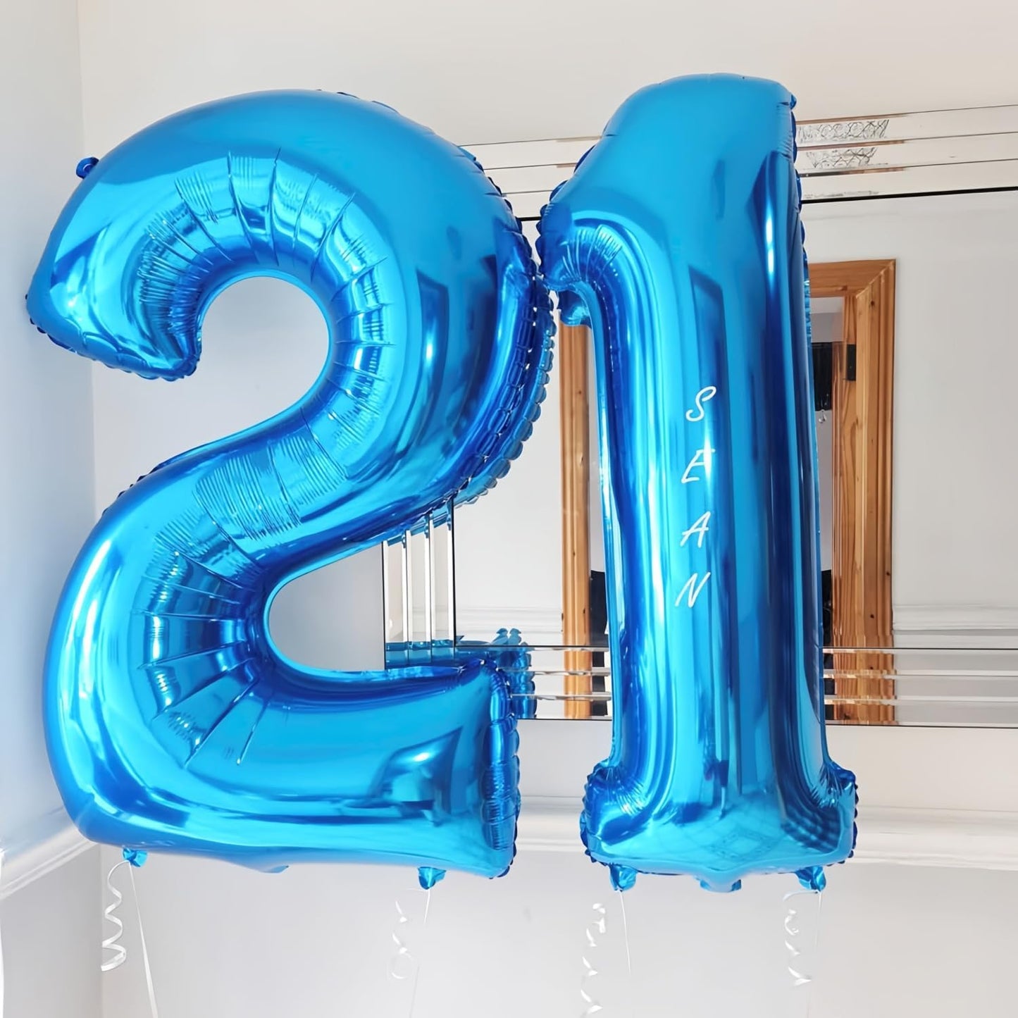 Blue 9 Balloon Number,40 Inch Number 9 Balloon Big Blue 9 Foil Mylar Helium Balloon for Birthday Party Decorations
