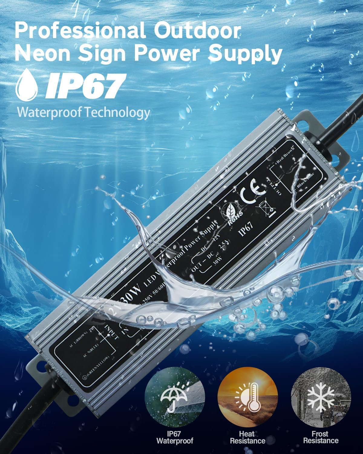 Large Outdoor Waterproof Custom Neon Sign, Personalized Outdoor Led Sign with Remote for outside, Professional Waterproof IP65 Neon Light for Pool Patio Backyard Restaurant Shop Beauty Salon