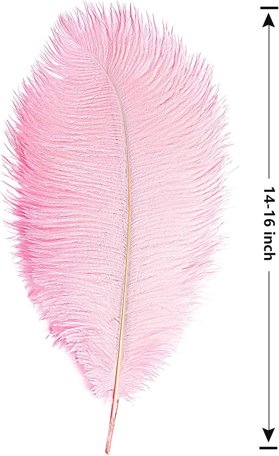 THARAHT 12PCS Ostrich Feathers Natural Bulk 14-16Inch(35-40cm) for Wedding Party Centerpieces Easter Gatsby Flower Arrangement and Home Decorate Ostrich Feathers,Pink