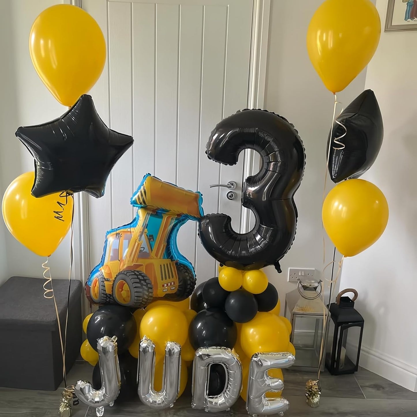 Black 3 Balloon Number,40 Inch Number 3 Balloon Large Black 3 Foil Mylar Helium Balloon for Birthday Party Decorations