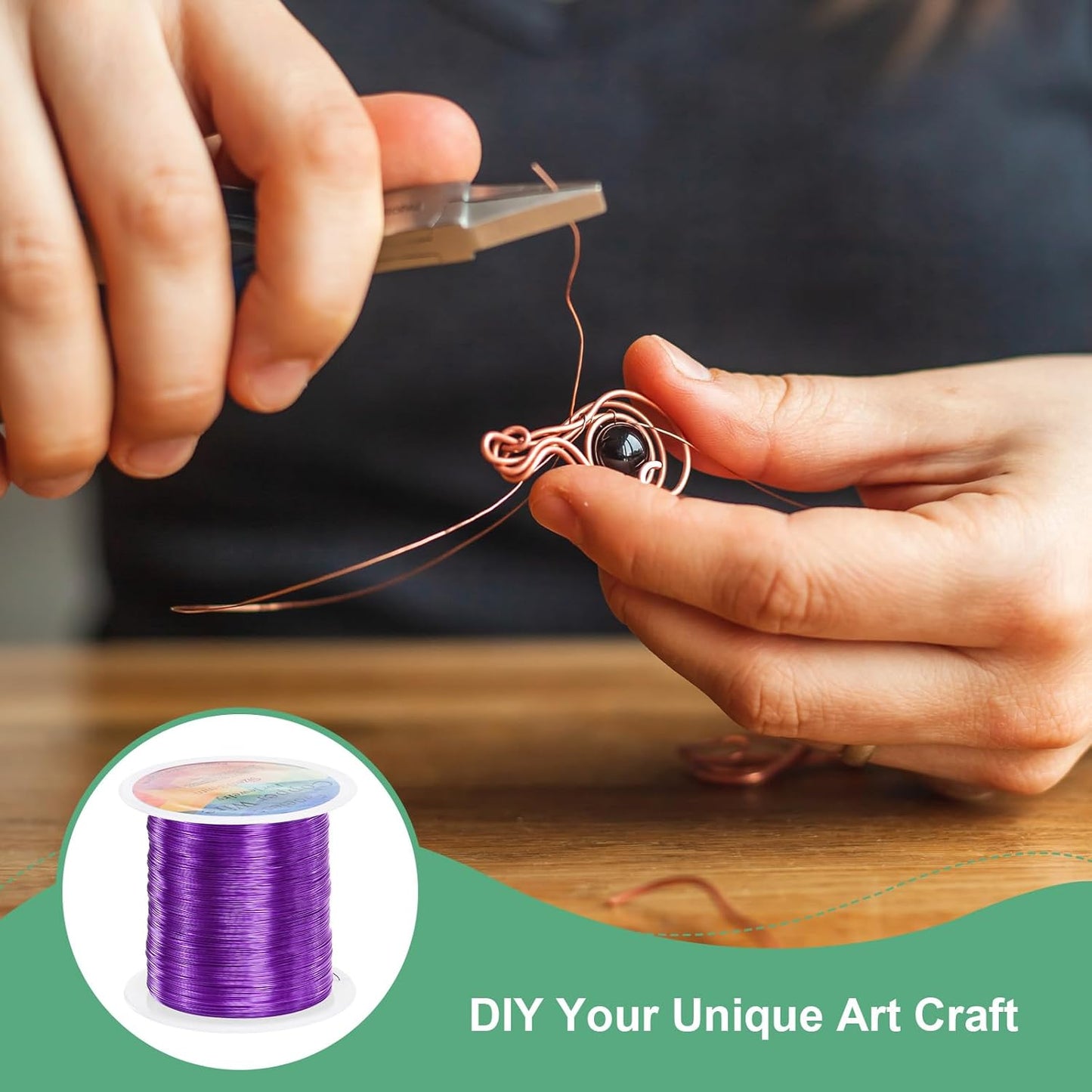 0.3mm Jewelry Wire, 28 Gauge 328FT Craft Wire Copper Beading Wire for Jewelry Making/Planting/Weaving/DIY Crafting, Soft Metal Wires [100M, Purple]