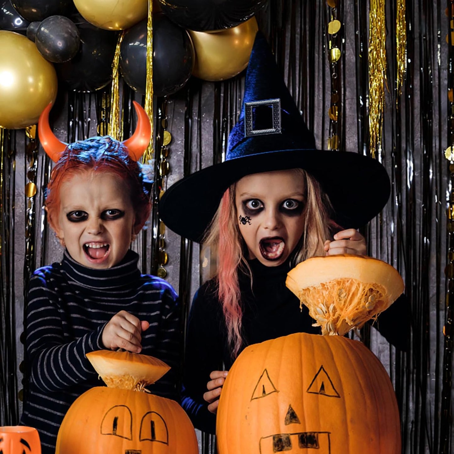 10 Pack Foil Curtain Backdrop Black Metallic Tinsel Foil Fringe Curtains Photo Booth Props for Birthday Wedding Engagement Baby Shower Bachelorette Christmas Holiday Celebration Party