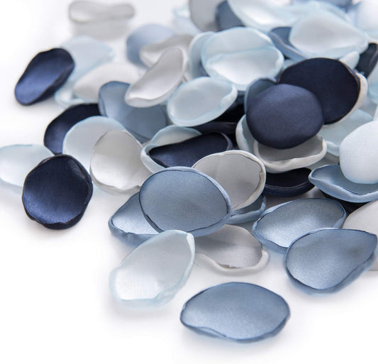 Ling's Moment Rose Petals, Silk Flower Petals for Wedding/Aisle/Flower Girl Baskets/Table Centerpiece Décor,etc.Dusty Blue Navy 200pcs