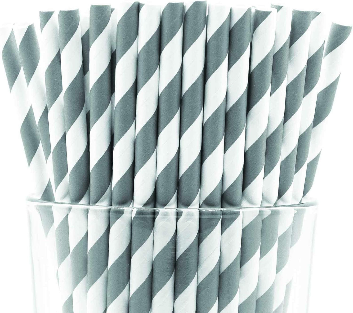 Pack of 150 Gray Swirls Biodegradable 4-Ply Paper Drinking Straws (Compostable, Non-toxic, BPA-free)