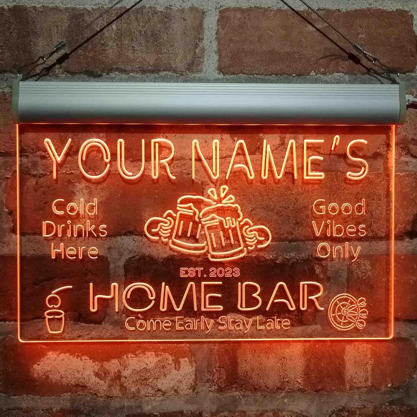 ADVPRO Personalized Your Name Custom Home Bar Beer Established Year Single Color LED Neon Sign 24 x 16 Inches st4s64-p11-tm-o