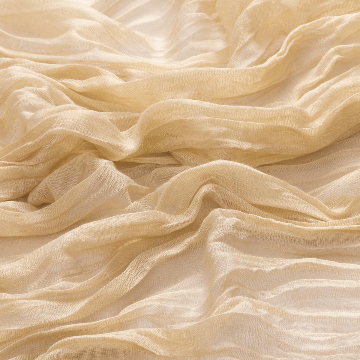 MLMW 4 Pack Champagne Gold Table Runner Cheesecloth Boho Gauze Rustic Cheese Cloth 160 inch Sheer Wedding Table Runner 13.3ft for Thanksgiving Party Baby Bridal Shower Birthday