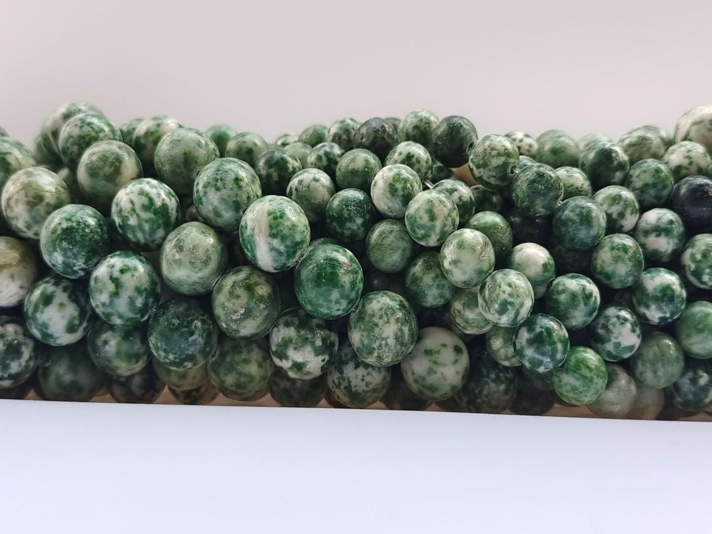 Stone Beads 10mm 60pcs Green Spot Jasper Beads Round Loose Gemstones Beads for Bracelet Necklace Jewelry Making (10mm, 61006 Green Spot Jasper)