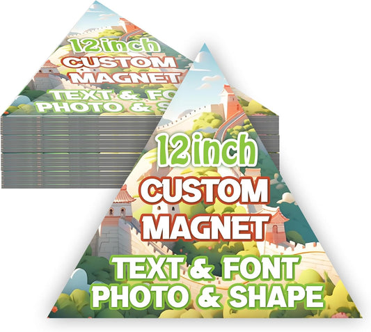 KETABAO – 12" Triangle Magnetic Photo Magnet for Refrigerators, Storage Cabinets and Cars – Customized Gifts for Office and Home