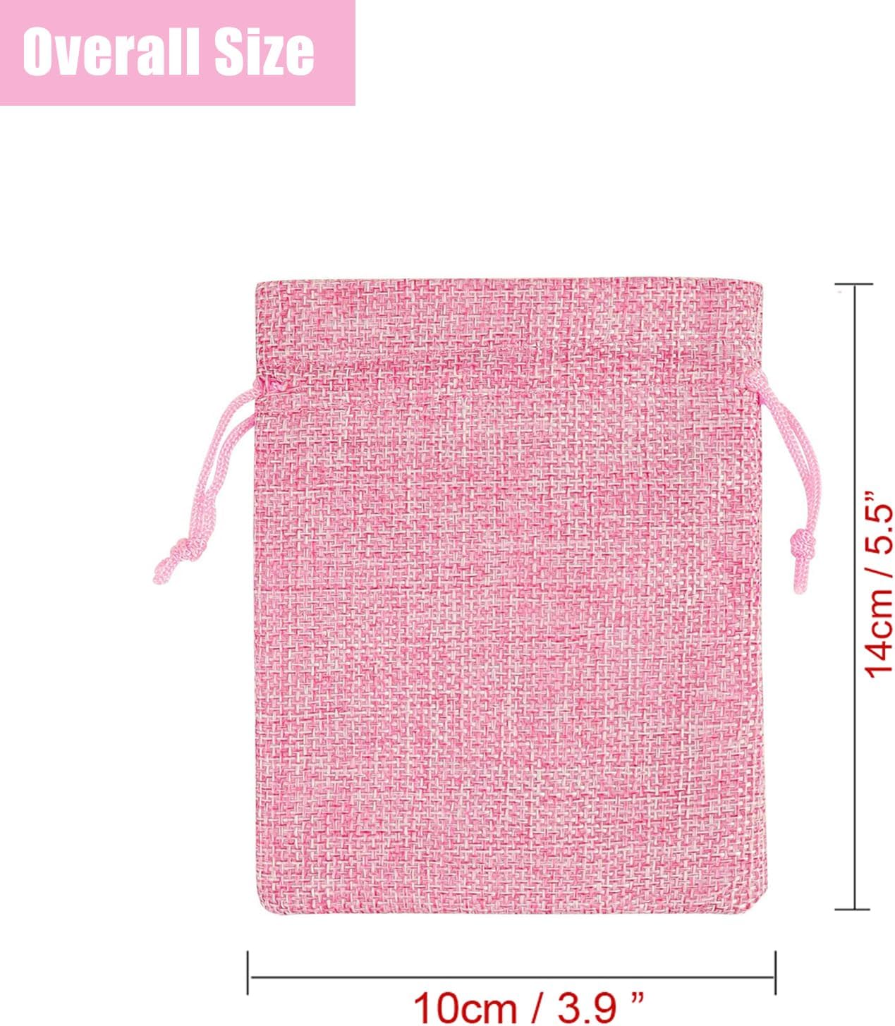 20Pcs Burlap Bags with Drawstring, Burlap Gift Bag Linen Jewelry Pouches for Christmas Wedding Favor, Party, DIY Crafts (Pink, 3.9 x 5.5 Inch)