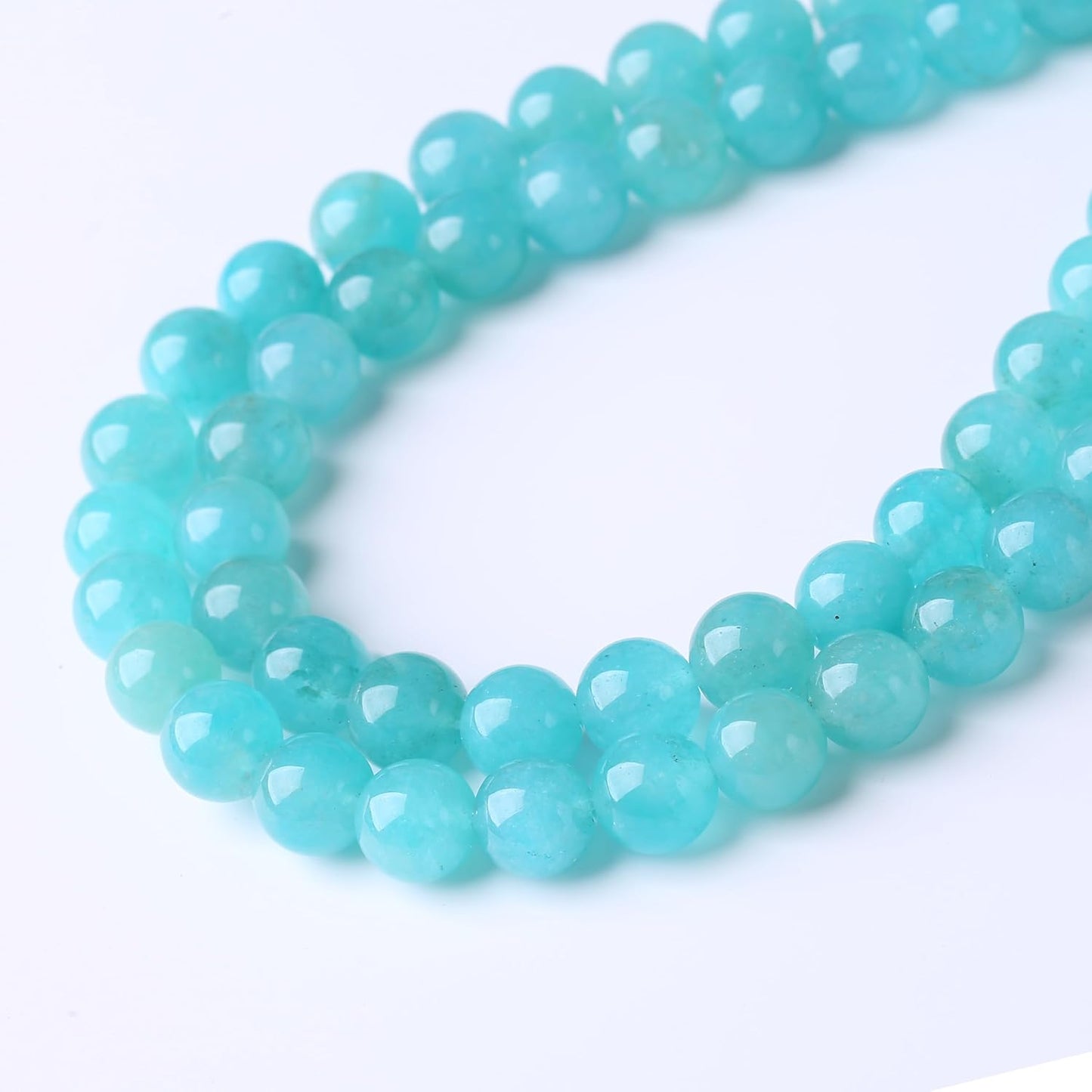 Blue Jade Stone Beads Gemstone Round Crystal Energy Jade Beads Stone Beads for Jewelry Making DIY Bracelet Necklace Jewelry Making 1 Strand 15.5inch 60PCS 6MM