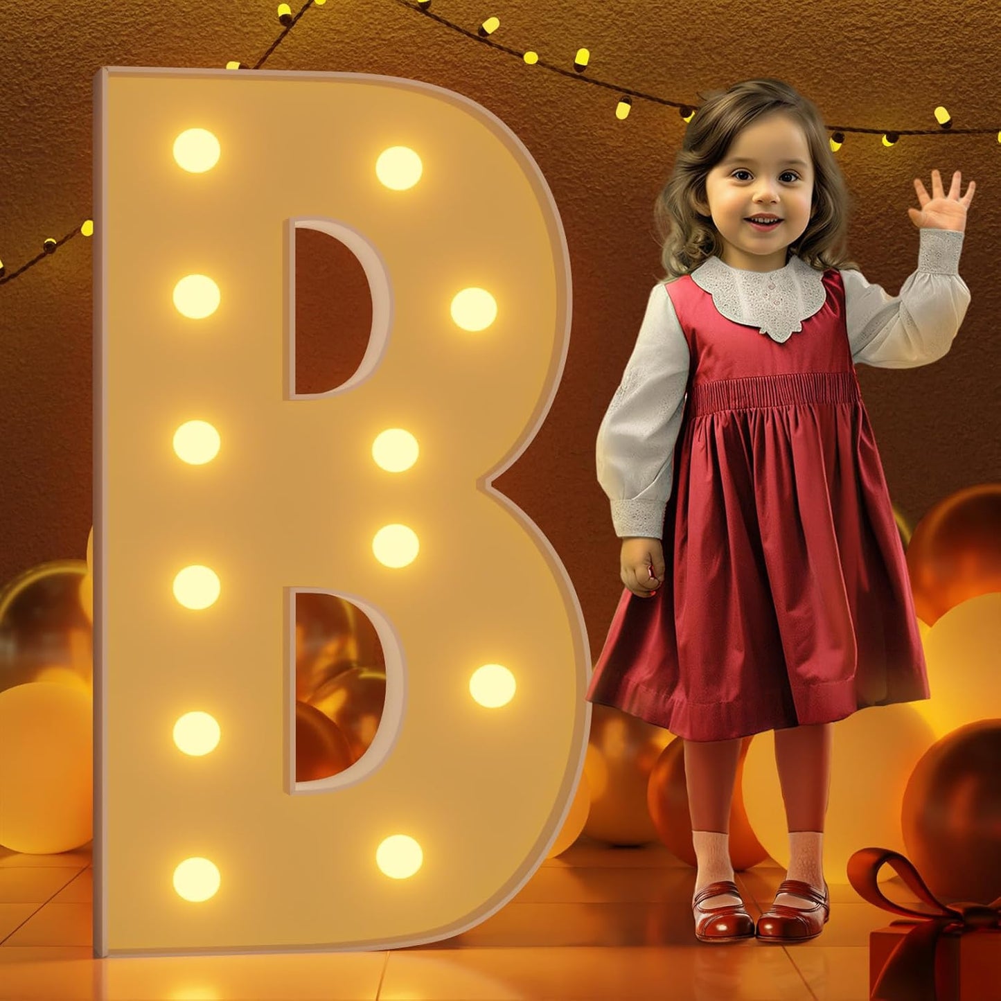 Marquee Letters 4 Feet Tall Large Light Up Letters B Baby Shower Decorations Birthday Engagement Party Decor Yellow Light Birthday Decorations Balloon Arch Kit Foam Sign B
