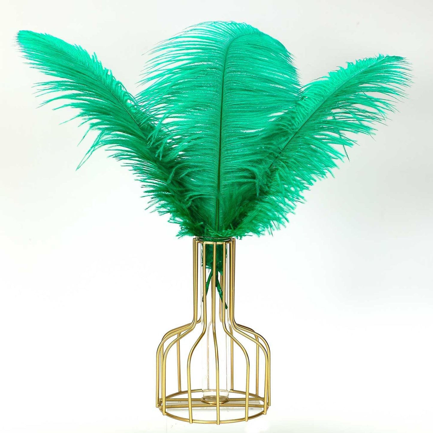 YAKRUNA 30PCS Green Ostrich Feathers Bulk 12-14 Inches for Centerpieces for Wedding Birthday Gatsby Party, Decorative Plumes for Vase & Table & Christmas Tree Decor (30-35cm, Green)