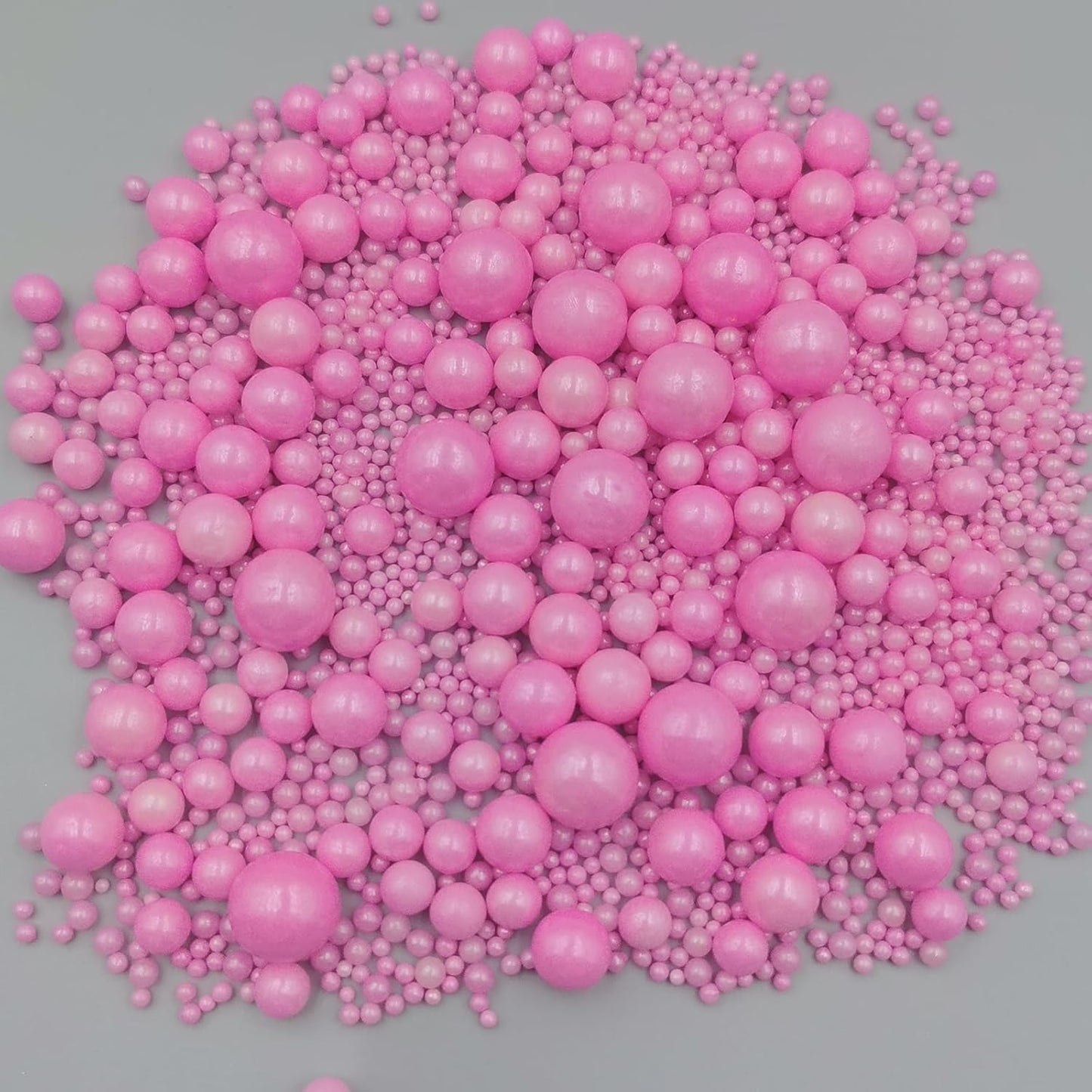 Edible Pearl Sugar Sprinkles Pink Candy Mixing Size Baking Edible Cake Decorations Cupcake Toppers Cookie Decorating Celebrations Wedding Valentines Easter Halloween Christmas Supplies 120g/ 4.23oz