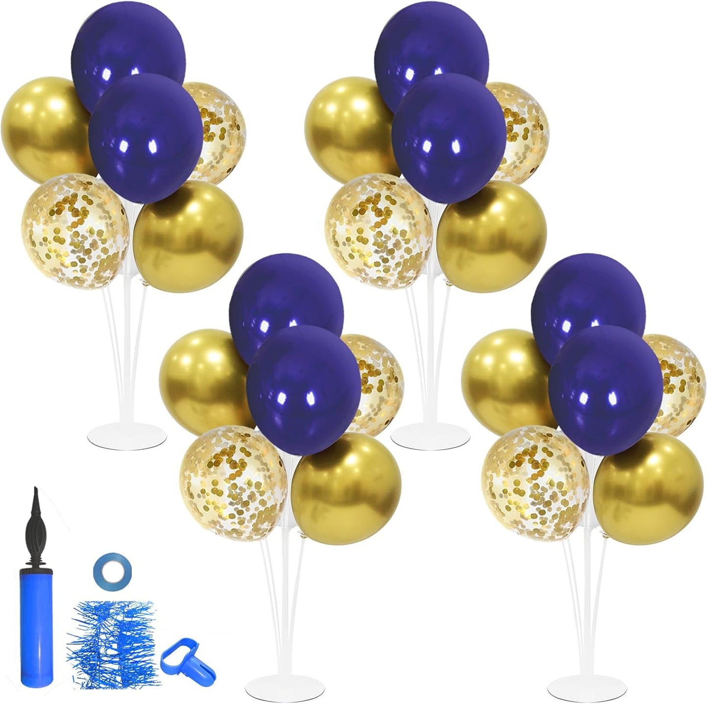 Navy Blue and Gold Balloon Stand Navy and Gold Balloons Centerpiece Table Decorations for Birthday Wedding Anniversary New Year Graduation Decorations Class of 2025(Gold navy set4)