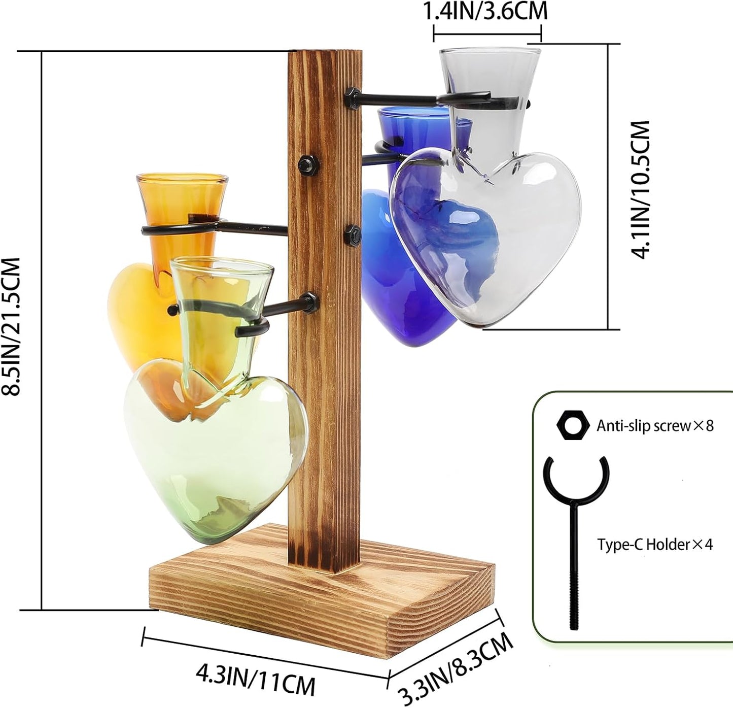 Plants Propagation Stations Plant Terrarium Kit Glass Planters for Indoor Plants House Plant Accessories Gift for Women - 4 Love Bulb Vase
