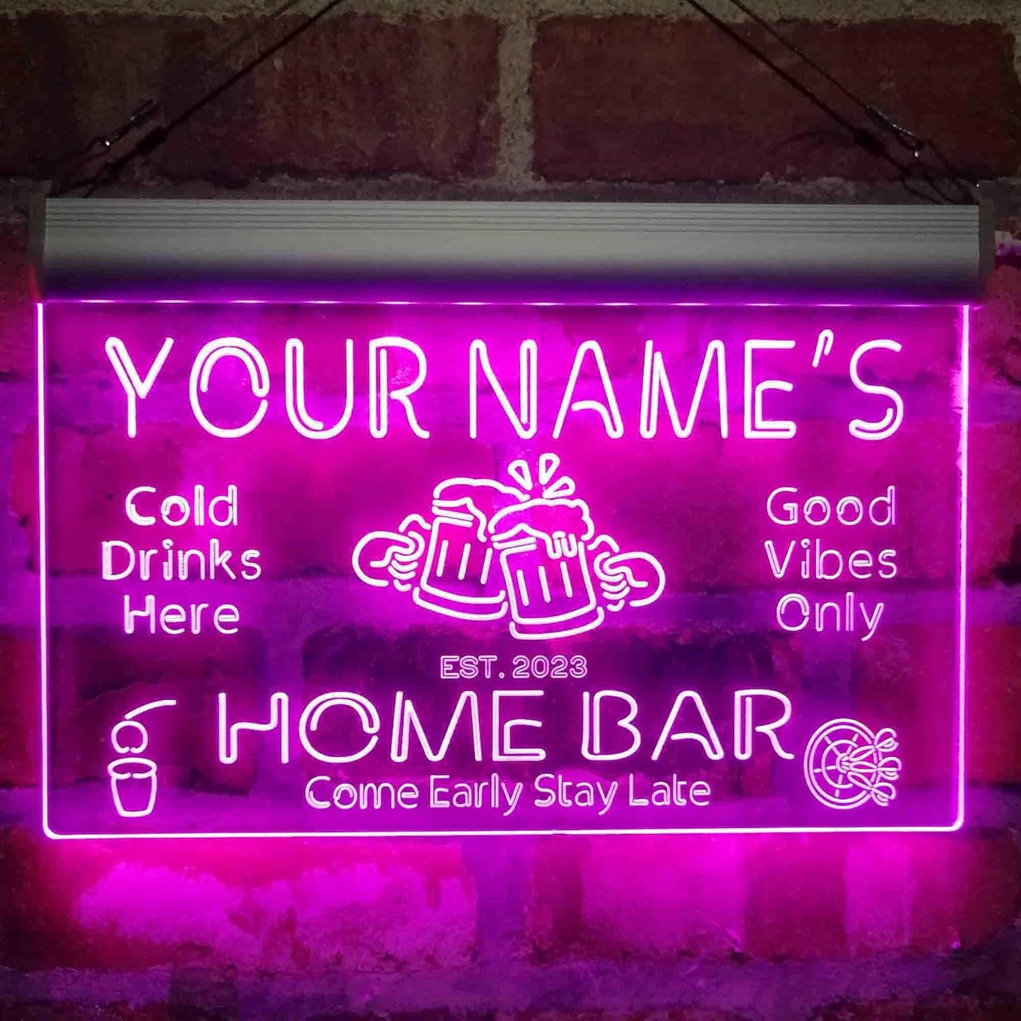 ADVPRO Personalized Your Name Custom Home Bar Beer Established Year Single Color LED Neon Sign 24 x 16 Inches st4s64-p11-tm-p