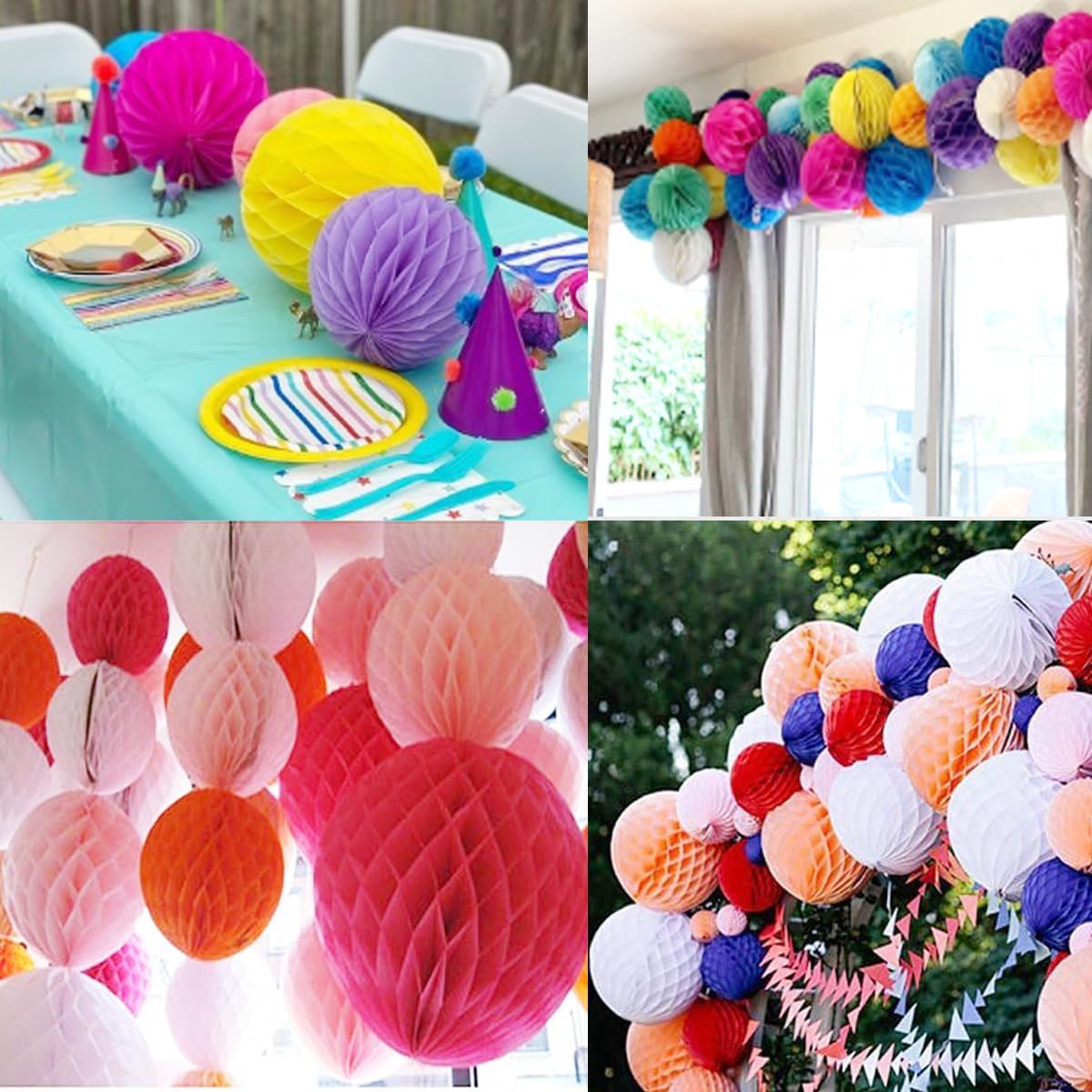 20pcs Honeycomb Flower Balls Party Honeycomb Balls Decoration Paper Flower Balls Tissue Paper Flower Ball Pom Poms Ball for Birthday Wedding Home Decor (6inch, Royal Blue)