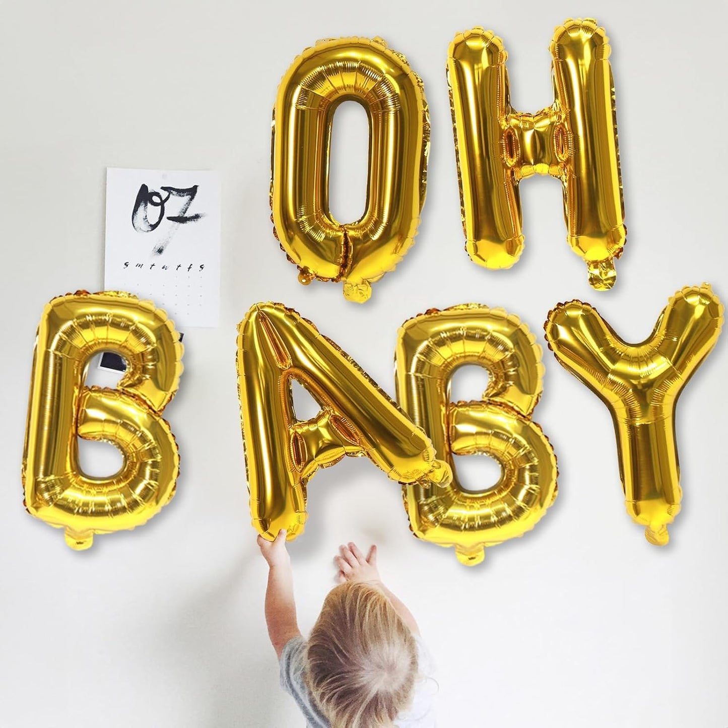 40 Inch Giant Alphabet W Customize Balloons, Large Self Inflating Gold Letter for Name Decor, Helium Custom Foil for Women Birthday Party Decoration Supplies