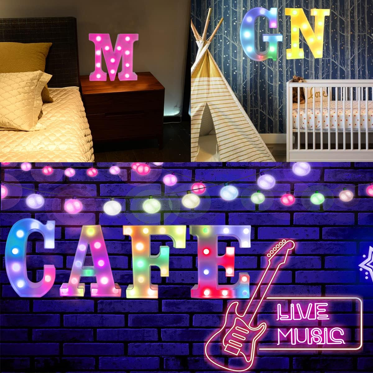 Light Up Colorful LED Marquee Letter lights, 18 Colors Changing Alphabet Letters Sign with Remote Timer for Night Light Girls Bedroom Wedding Birthday Party Lamp Christmas Home Bar Decor- Colorful X