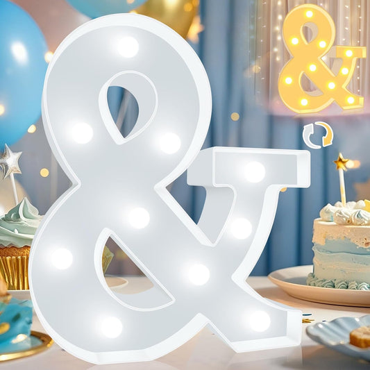 Pooqla LED Marquee Letter Lights, Warm White and Cool White Decorative Lighted Letters, Light Up Alphabet Letters for Boys Girls, Party, Wedding, Bar, Night Light, Birthday Decoration, Symbol &