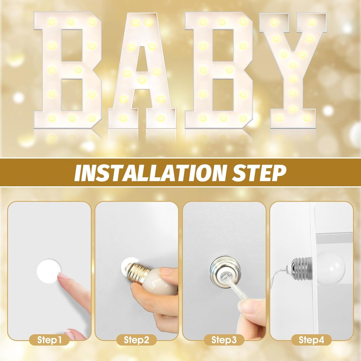 Ledido 4FT Marquee Light Up Letters Large Light Up Letters for Party Decoration, Marquee Letter for Birthday Graduation Baby Shower Wedding, Pre-cut Foam Board Assembly Required Letter R