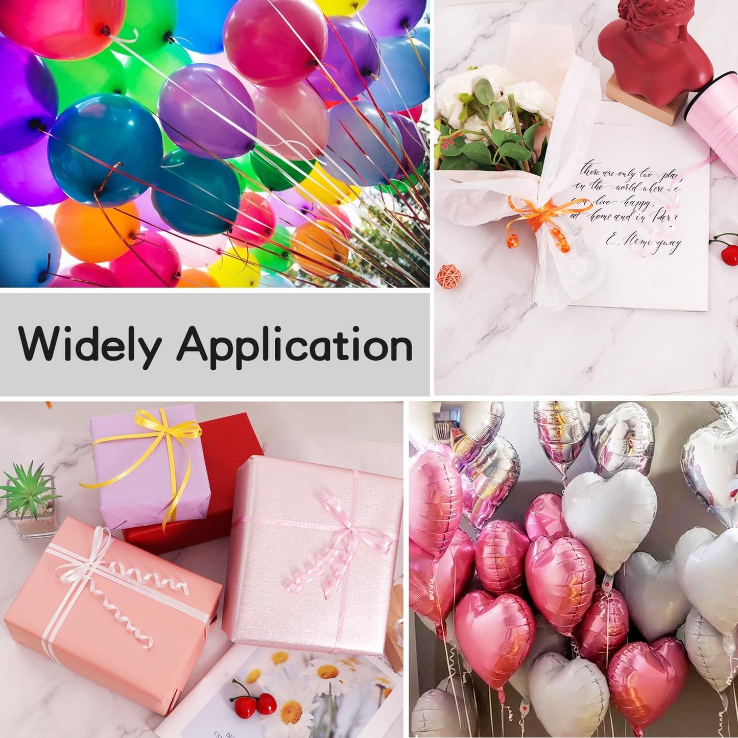 BEISHIDA 500 Yards Matte Green Ribbon Curling Crimped Ribbon Balloon String Ribbons for Gift Wrapping Ribbon for Birthday Party Festival Art Craft Decor Florist Flowers Decoration