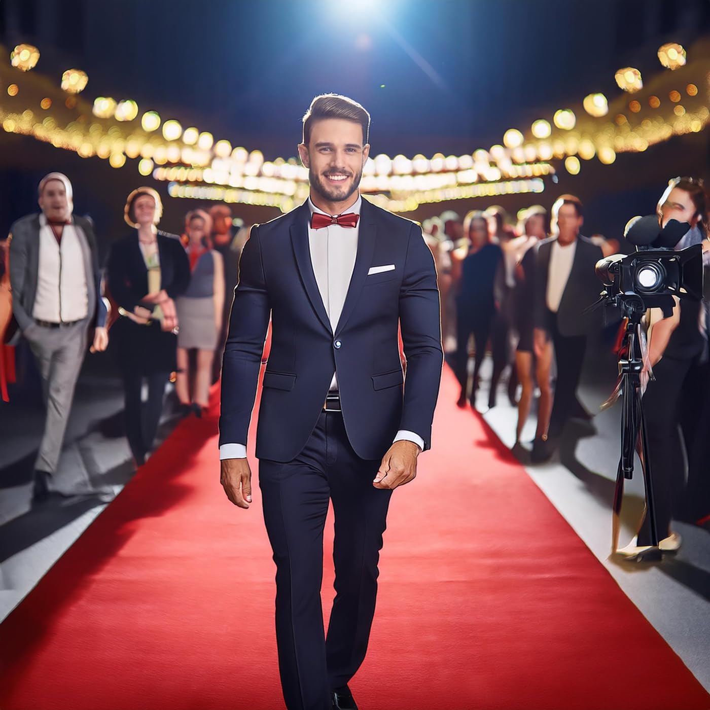 BANNER BUZZ Hollywood Red Carpet Runner – Premium Non-Slip 3x15 ft Aisle Rug for Weddings, Parties, and Events – Ideal for Step and Repeat Backdrop Event Decoration