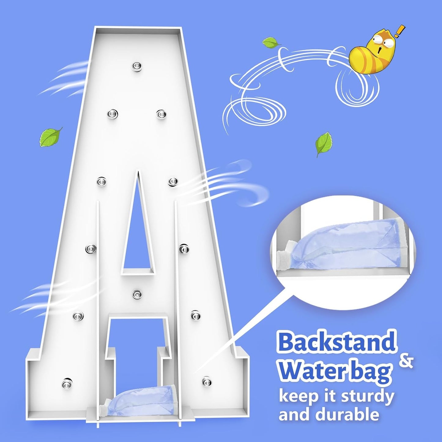 4FT Marquee Light Up Letters - Cool White Light Up Letters T with Fixed Water Bag, Party Decoration Large Marquee Light Up Letters can Be Used for Wedding Decoration, Birthday Party Decoration