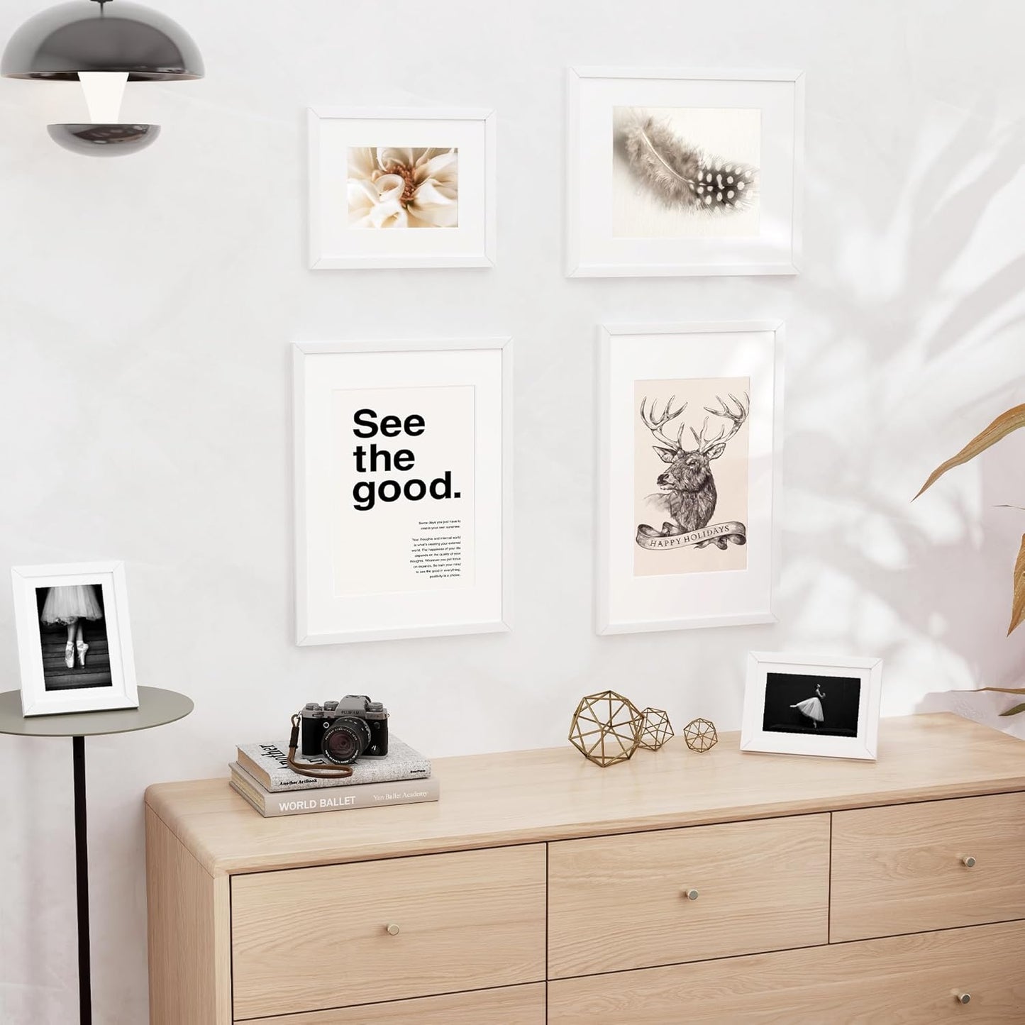 5x7 inch Picture Frame, 5x7 Photo Frames with 4x6 Removable Mat - High Definition Plexiglass - Vertical and Horizontal Display - Wall Hanging Frame - White, 5 Pack