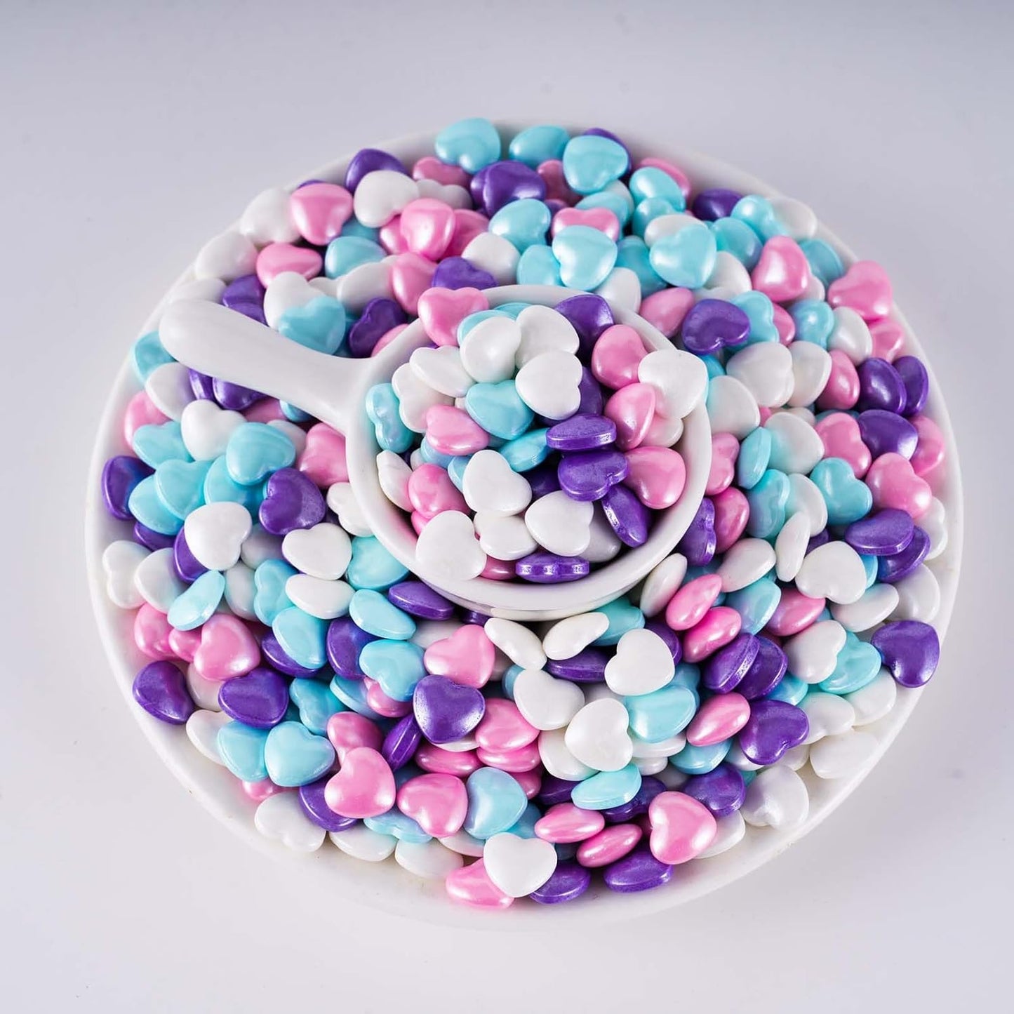 Kasvan Mixed Heart Shapes Sprinkles - Edible Candy Pearls 130g/4.58 Oz, Mix Size, Baking Cake Decorations, Ice Cream Toppings and Cookie Decorating, Wedding Party Chirstmas Supplies (Mixed)