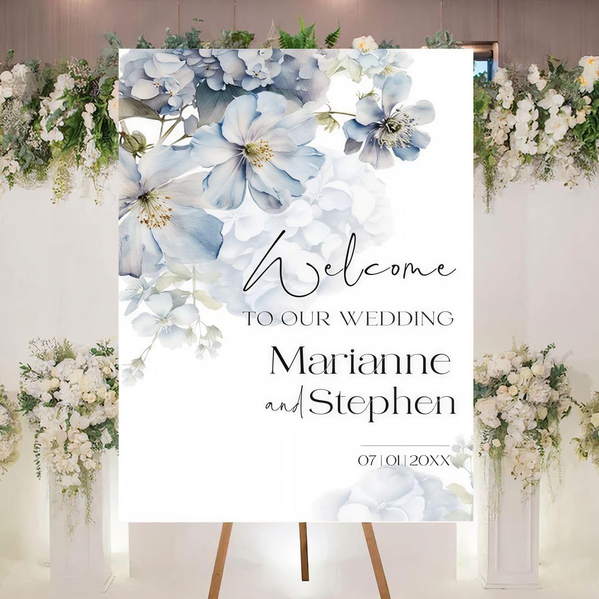 Personalized Welcome To Our Wedding Sign, Wedding Decorations, Flowers Wedding Sign #10, Vesion 10