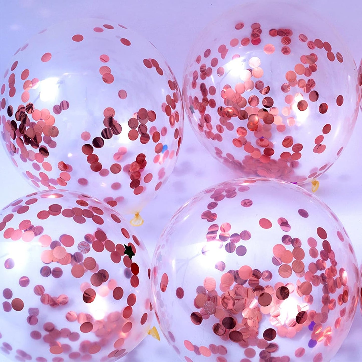 Rose Gold Confetti Balloons, 25 Pcs Thickened 12 Inch Clear Latex Balloon with Confetti Inside for Graduation Decorations Engagement Bridal Shower Party Baby Shower Birthday Party Decoration Supplies