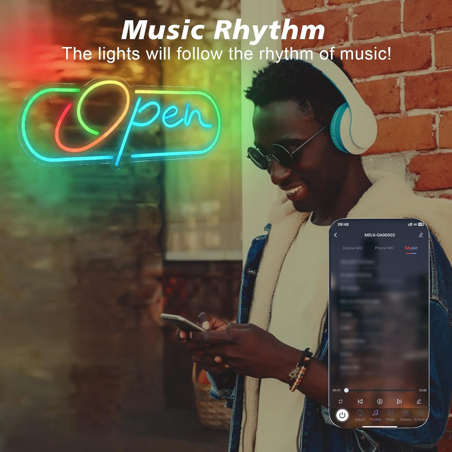 Ineonlife Open Neon Sign, Dream Colorful Open Controller Neon Light for Wall Display Sign Walls Window Door Bar Shop Coffee Salon Hotel Store with Remote Control & APP Control & USB Button Control