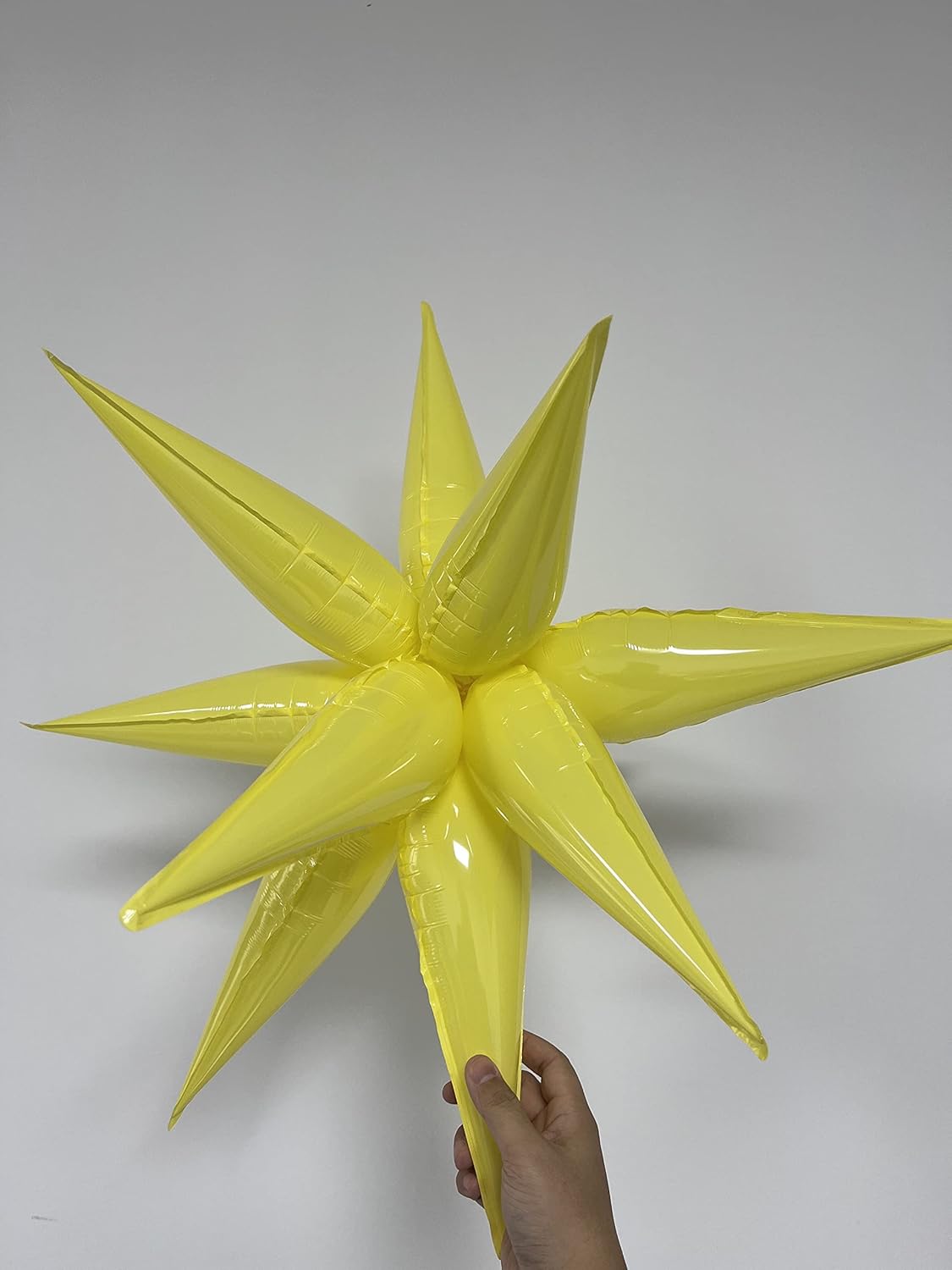3pcs 26inch macaron yellow Star foil balloons.macaron yellow Explosion Star burst star balloon-Spike cone balloon for birthday party decorations,wedding,Bachelor party