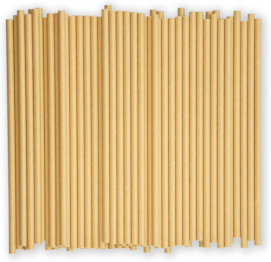 [1000 Count] Disposable Paper Drinking Straws, Brown Kraft, 7.75" x0.24" - Eco-friendly