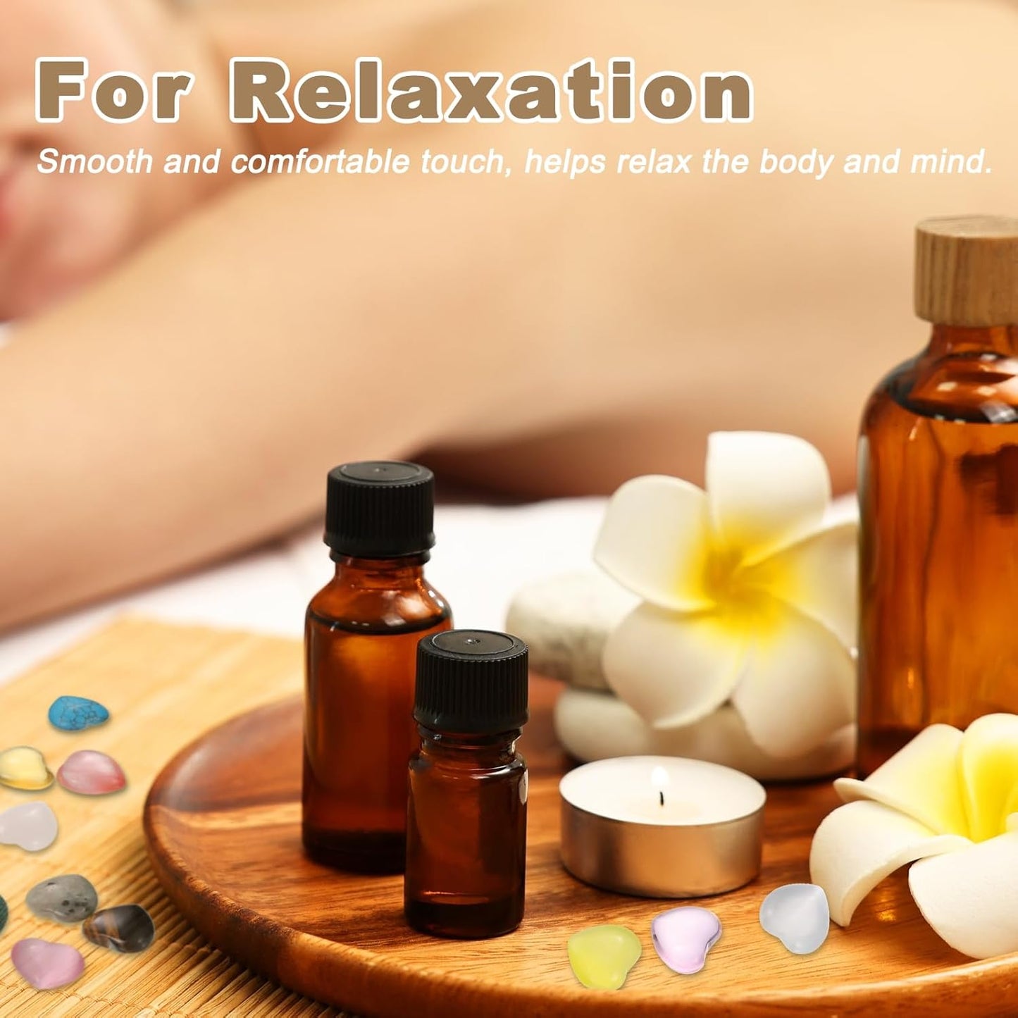 PATIKIL 20 Pcs Natural Heart Shaped Crystal Stone, 0.6 Inch Mini Polished Love Gemstone Crystal, Pocket Rock Engraved Worry Stones for Women Gifts Meditation, Black White