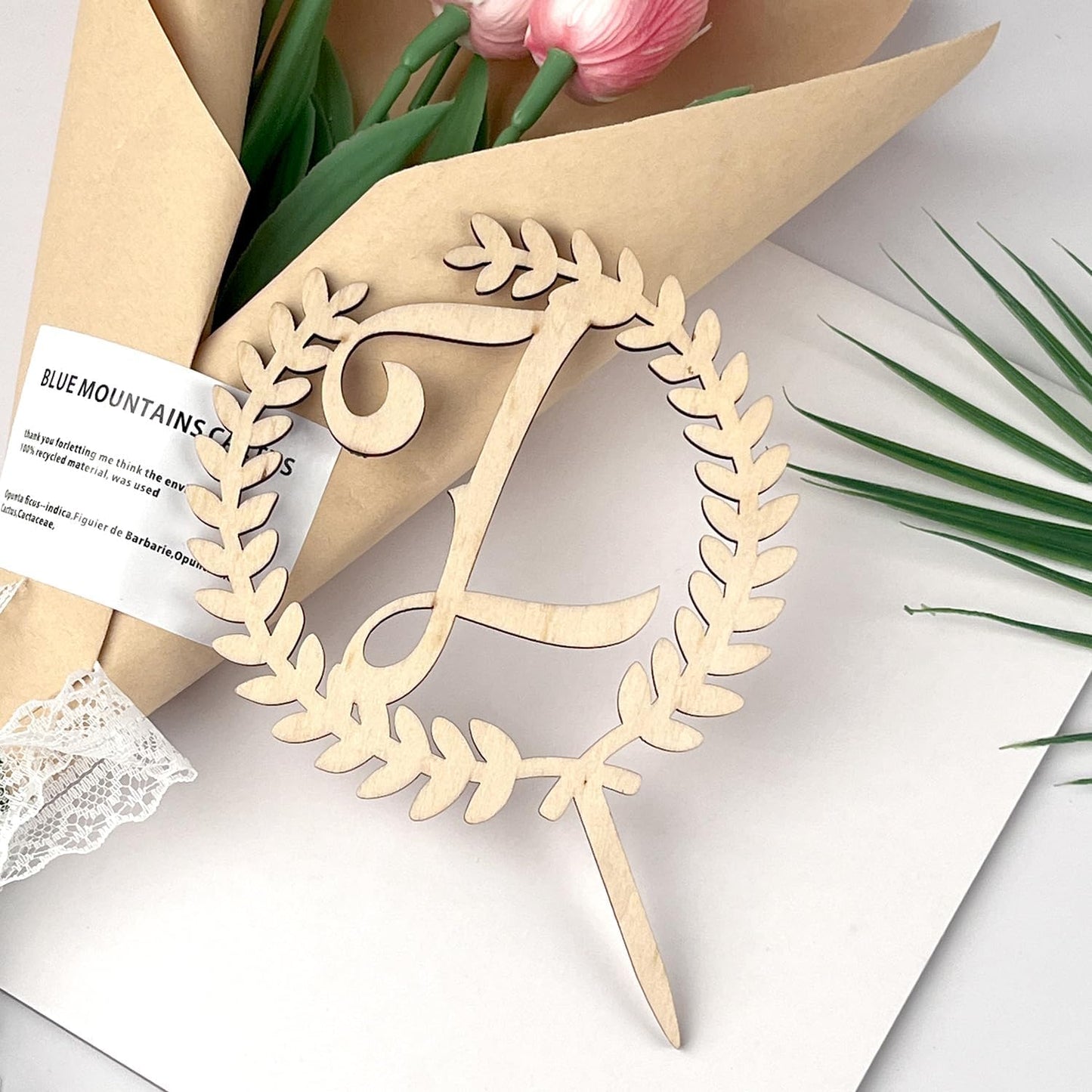 LINGTEER Personalized Inital Letter Z Wooden Cake Topper Perfect for Birthday Rustic Wedding Anniversary Keepsake Party Decoration