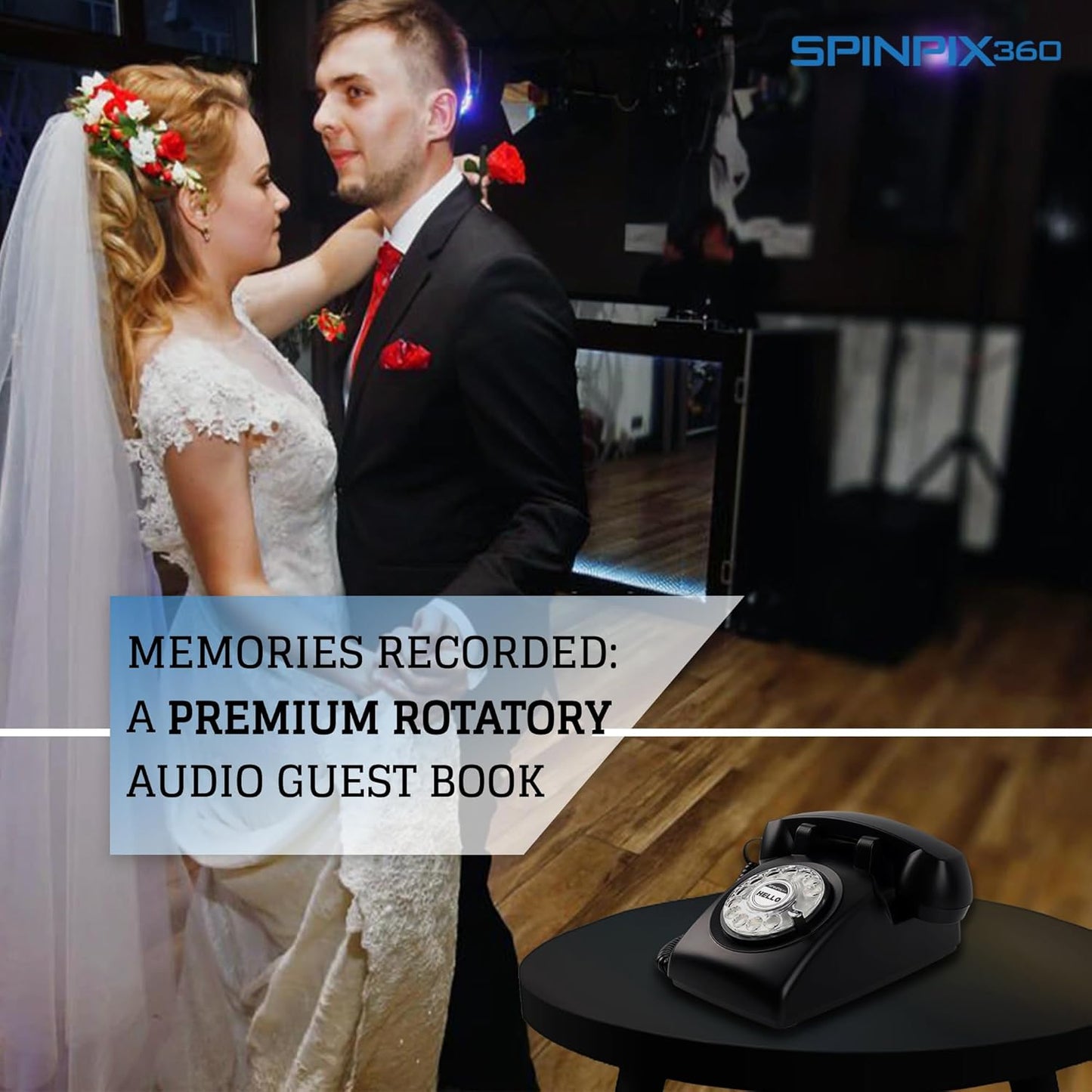 Audio GuestBook for Wedding - Record Customized Audio Messages with Guest Book – A Personal and Convenient Way to Preserve Your Special Occasions (Black Rottary)