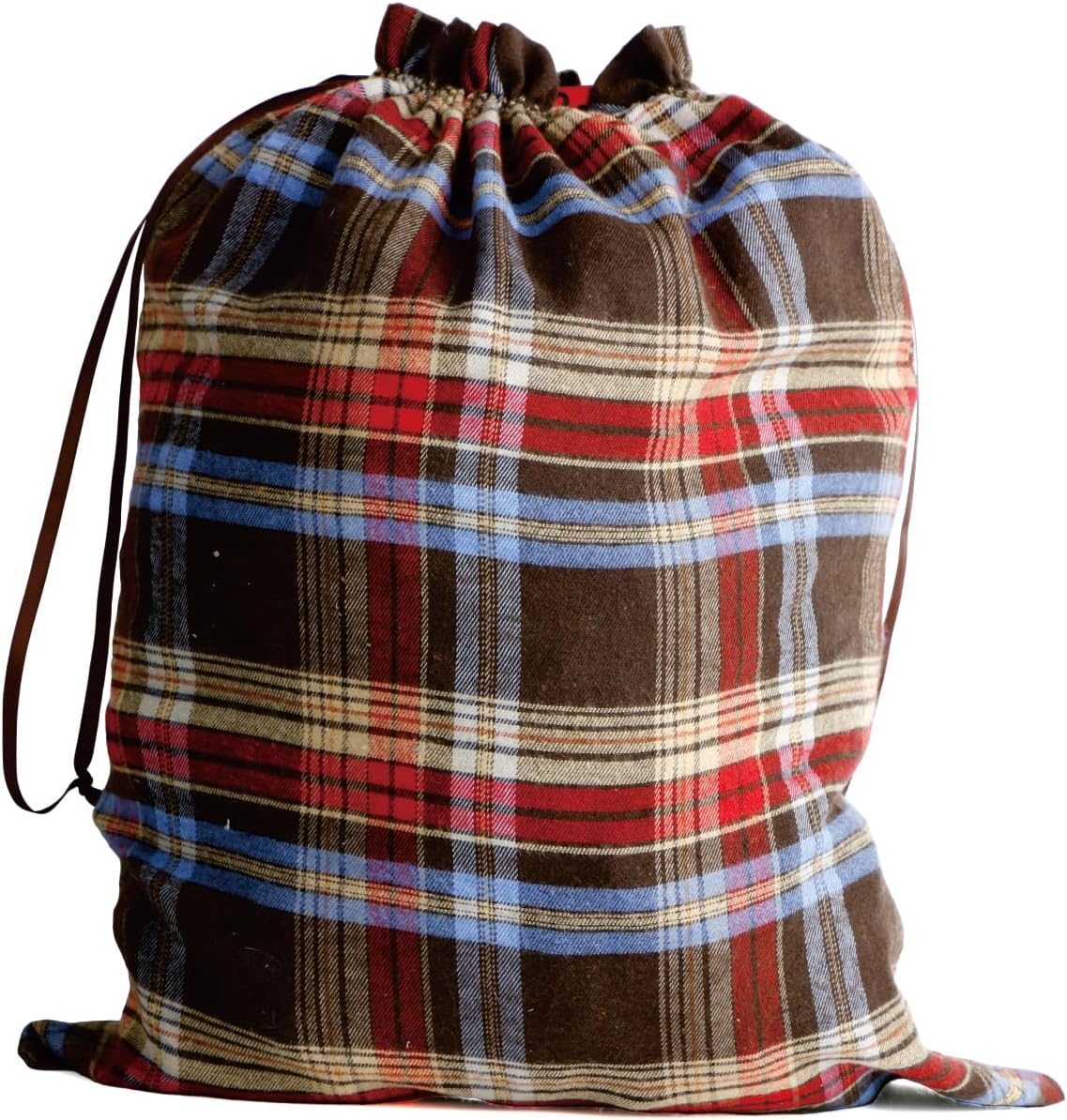 Meseey Large Christmas Gift Bags with Drawstrings Red Green Buffalo Plaid Reusable Sacks Bags Brown Black Gingham Pouch Bag for Thanksgiving Party Gift Wrapping(3 color mix, 20x28 Inch)