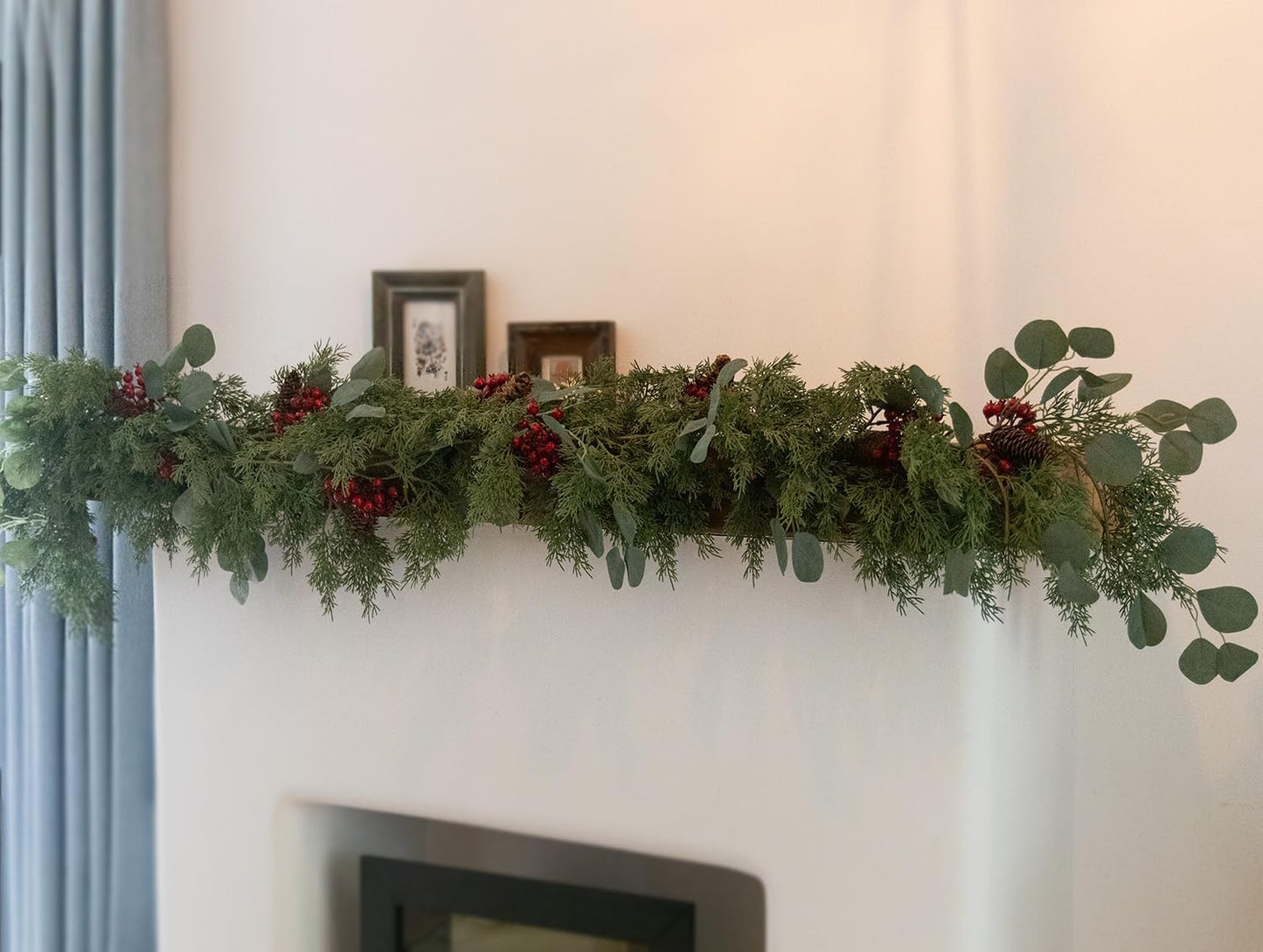 6.3FT Christmas 108 Branch Tips Artificial Cedar Garland, Anna's Whimsy Artificial Pine Cypress Greenery Garland, Christmas Decorations Indoor Outdoor Decor Winter Garlands