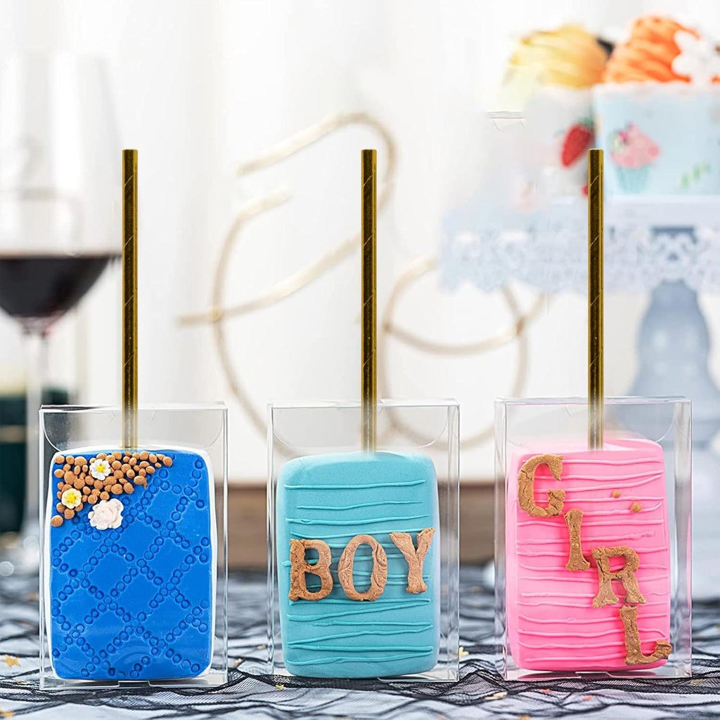 7.75 inch Compostable Gold Paper Straws 100 Counts - for Drinking, Cocktails, Party, Wedding, Decoration