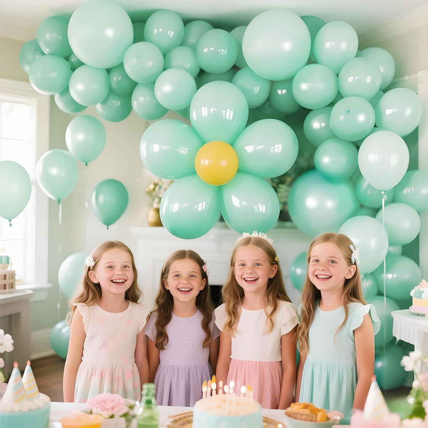 110pcs Pastel Green Balloon 12 Inch, Pastel Green Latex Balloons for Birthday Party Baby Shower Wedding(with 2 Ribbons).