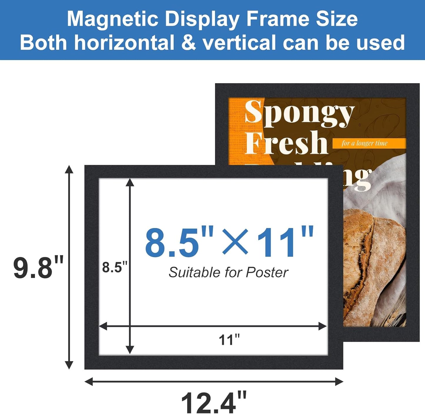 13 Pcs Magnetic Signs Holder, for 8.5" x 11" Letter, Self-Adhesive Magnetic Paper Holder, Magnetic Frame Document Holder for Wall Window Office Poster Store