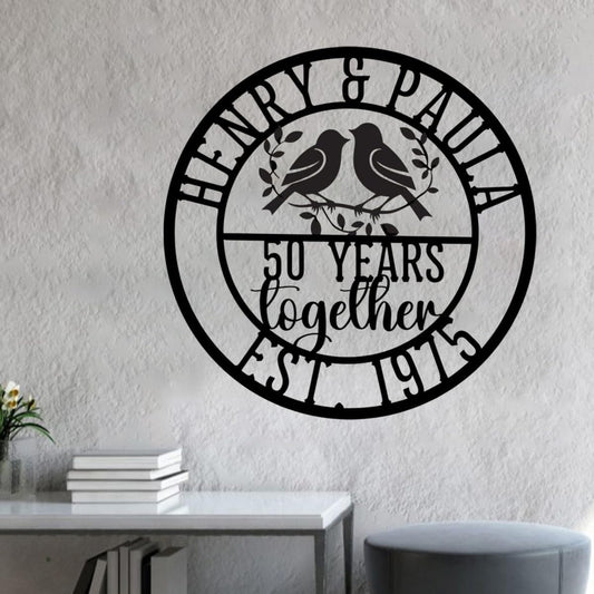 NAZENTI Personalized Metal Sign 50th Wedding Gift For Couple, Wedding Gift, Family Name Sign, Outdoor Name, Anniversary, Home Decor, Front Door