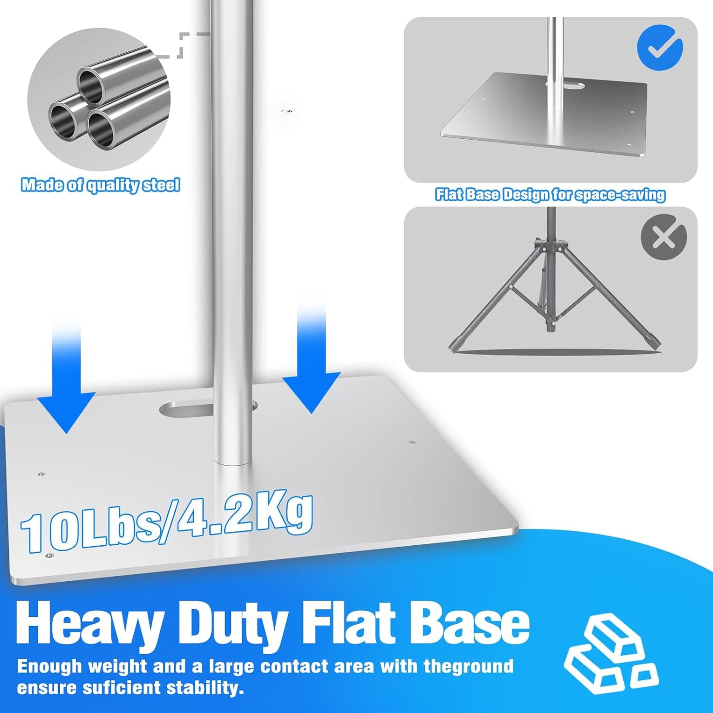 Pipe and Drape Backdrop Stand Kit Backdrop Stand For Parties 10ftx10ft Adjustable Photo Backdrop Stand Heavy Duty Background Stand for Wedding Banquet Decorations Silvery