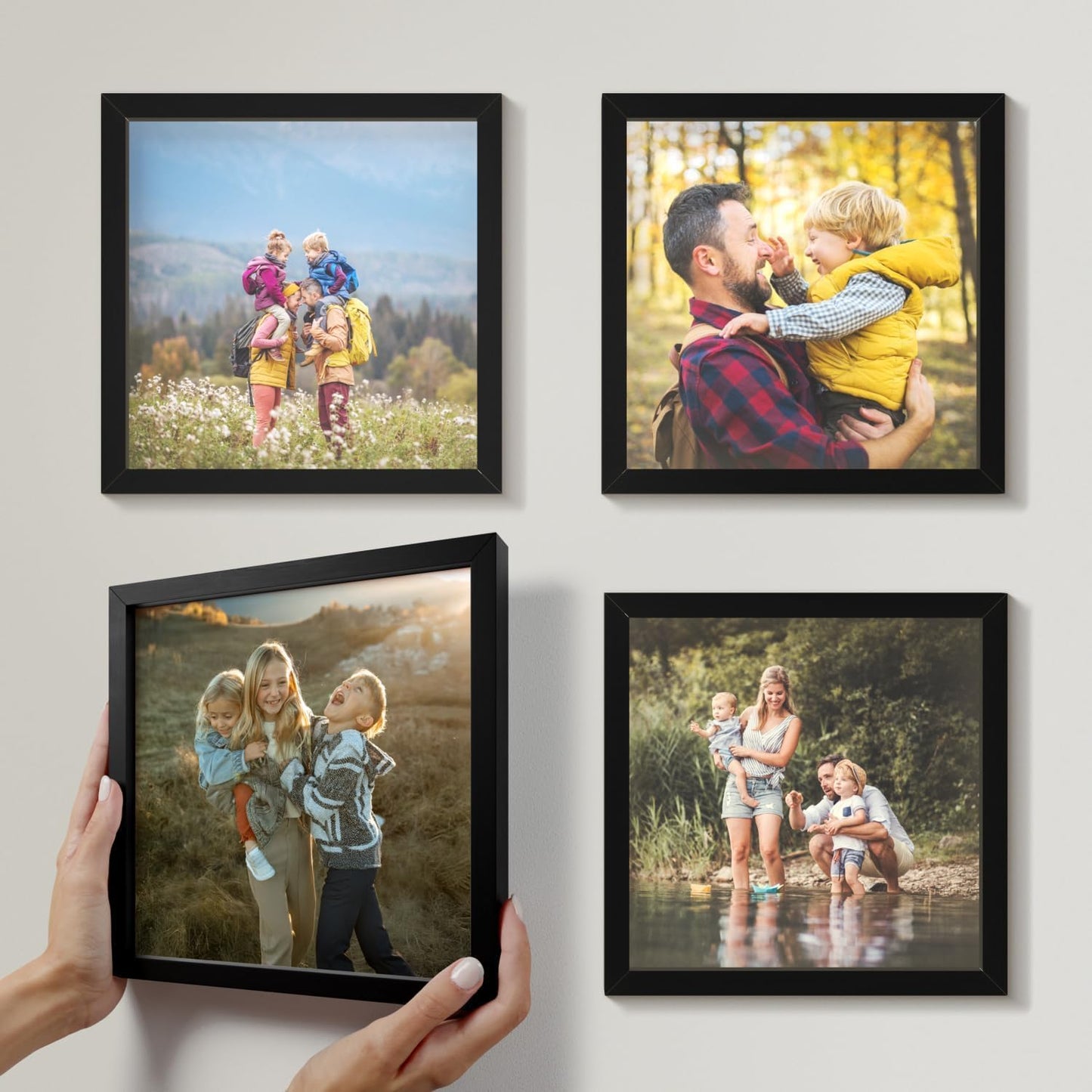 Mixtiles Official - Custom Photo Tiles - Personalized Printed Photos - Magnetic Wall Frames - Adhesive Sticker, No Nails - Various Sizes and Frames - 8x8-tiles-Tile - Black Frame