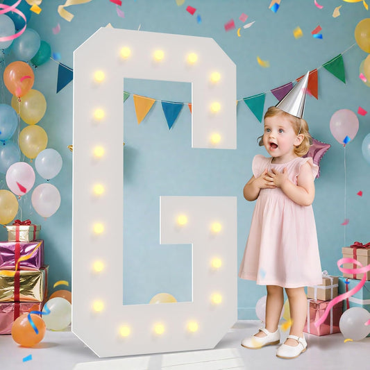 4FT Marquee Light Up Letters - Large Marquee Letters 4 Feet Tall for Birthday Party Decorations, Big Letter for Wedding Event Marry Me Baby Shower Bridal Shower, Letter G